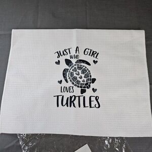 Just A Girl Who Loves Turtles Kitchen Towels，Cotton Modern 24 X 16 Inches Dis...